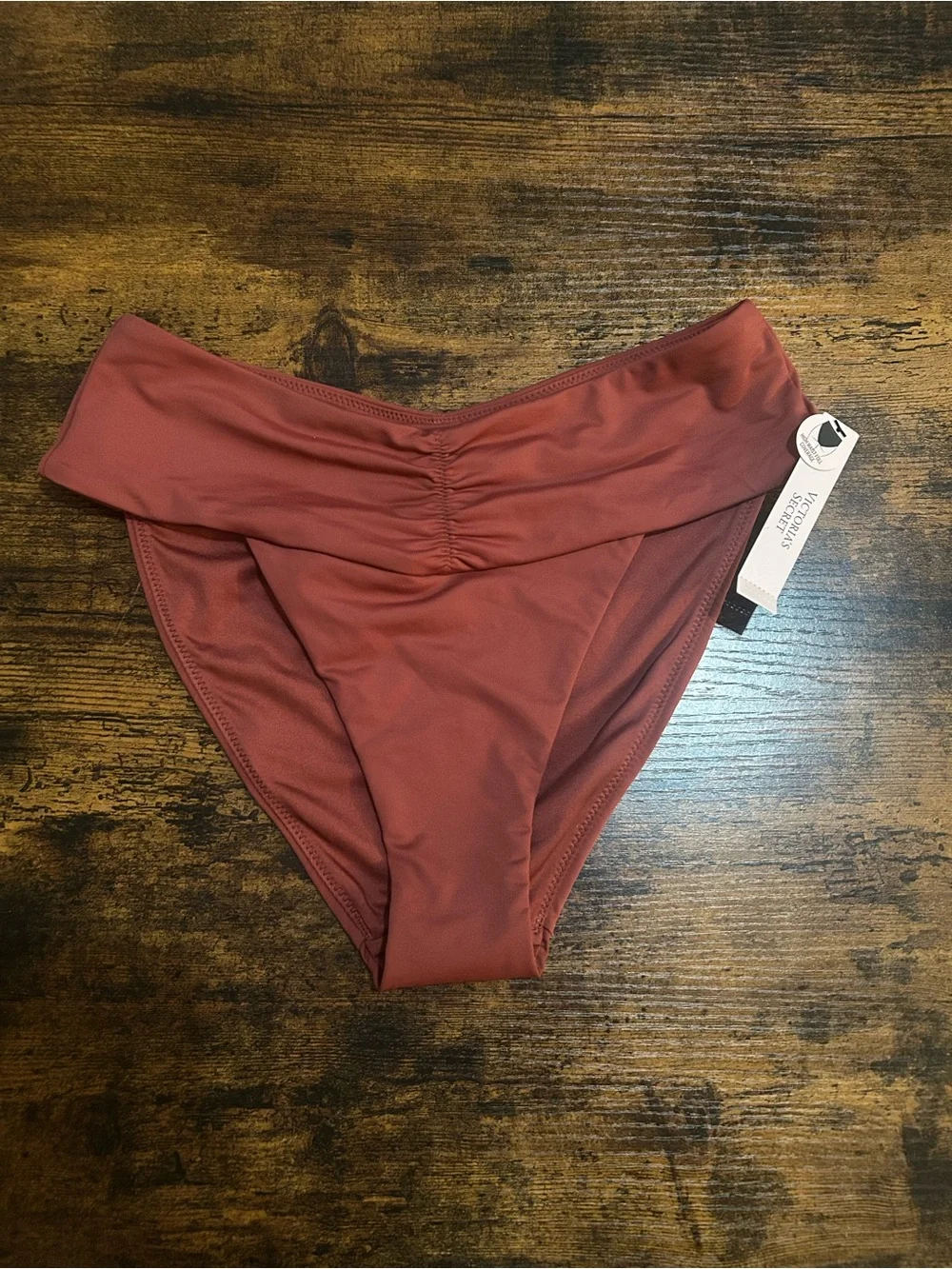 Victoria's Secret High-Waist Bikini Bottom in Rusty Red X SMALL